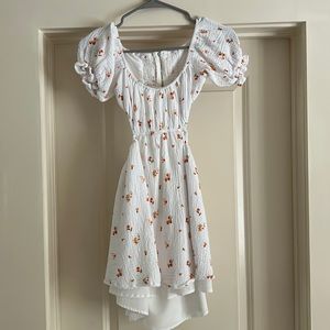 Cute white dress with flowers.